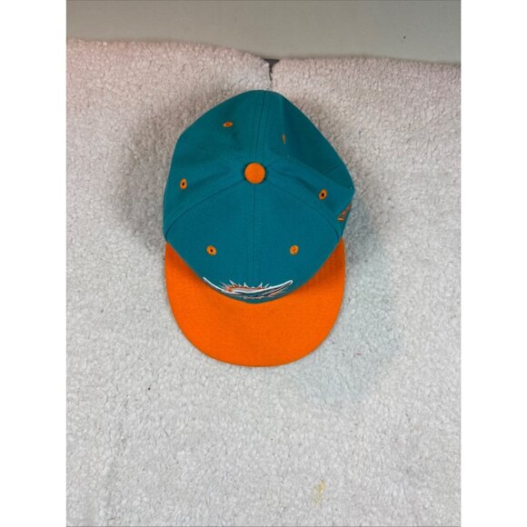New Era Miami Dolphins 59FIFTY Fitted Cap Size 7 3/8 Teal & Orange Polyester - Picture 2 of 8